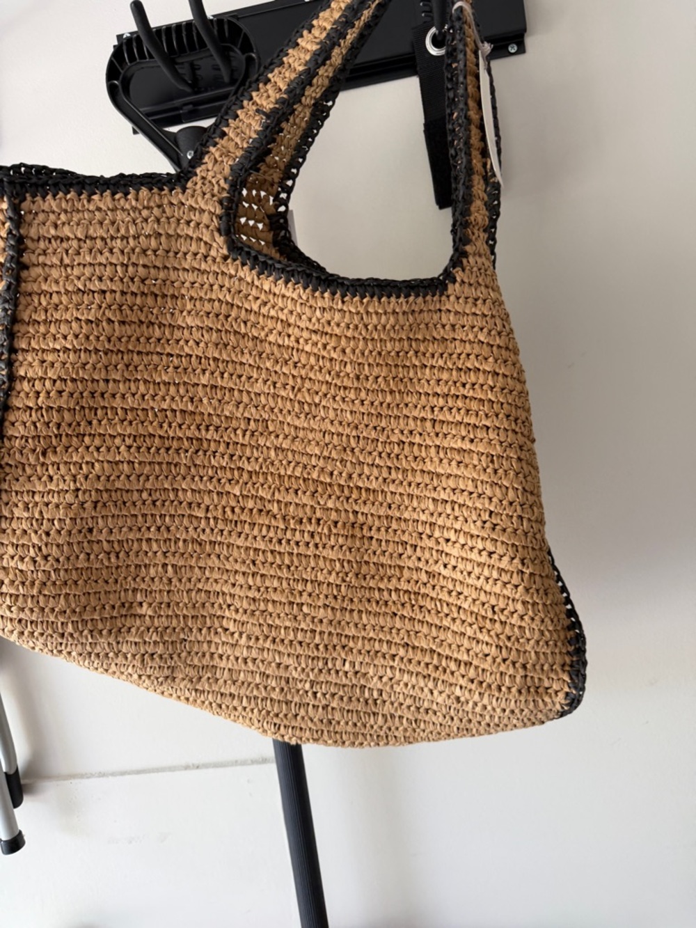a new day Tan Woven Tote with Black Trim - Picture 2 of 3